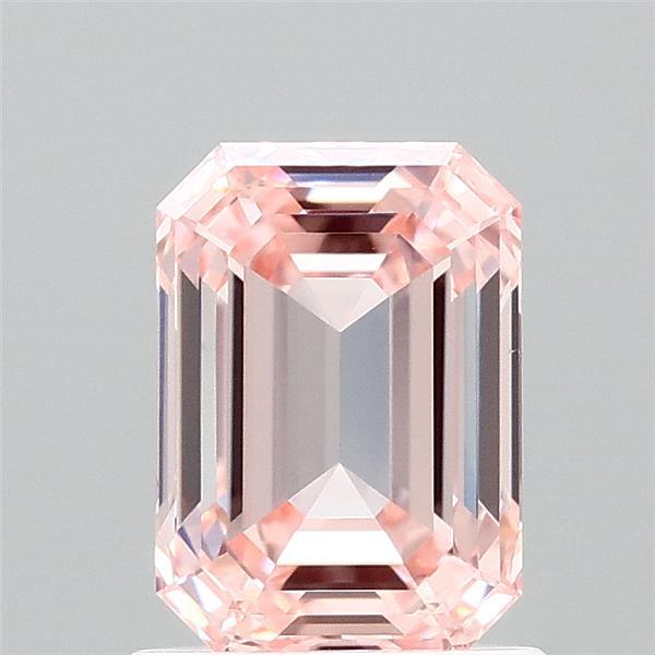 1.40 Carat Emerald Lab Grown Diamond, Fancy Vivid Pink Color, VVS1 Clarity