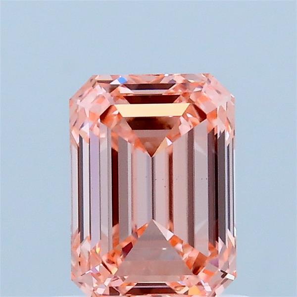 1.01 Carat Emerald Lab Grown Diamond, Fancy Vivid Pink Color, VS1 Clarity