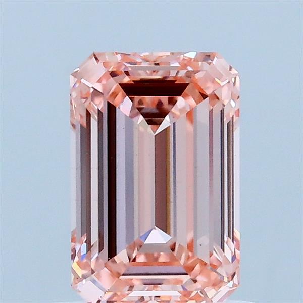 1.07 Carat Emerald Lab Grown Diamond, Fancy Intense Pink Color, VS1 Clarity