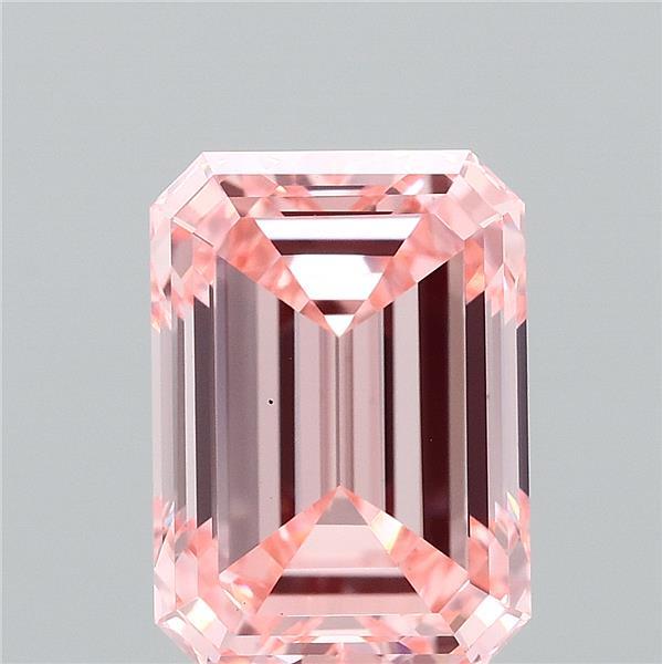 2.17 Carat Emerald Lab Grown Diamond, Fancy Vivid Pink Color, VS1 Clarity
