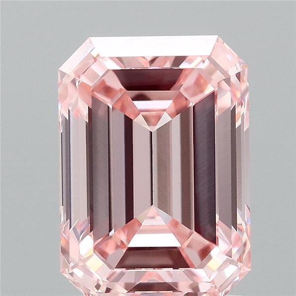 1.84 Carat Emerald Lab Grown Diamond, Fancy Intense Pink Color, VVS1 Clarity