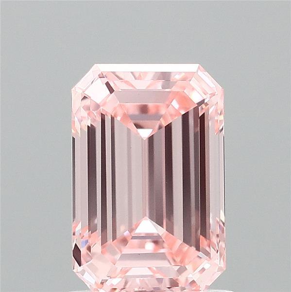 1.50 Carat Emerald Lab Grown Diamond, Fancy Vivid Pink Color, VVS2 Clarity