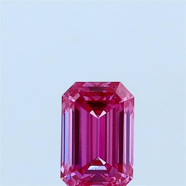 0.40 Carat Emerald Lab Grown Diamond, Fancy Vivid Pink Color, VVS1 Clarity