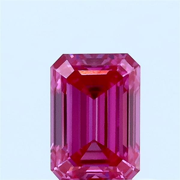 0.82 Carat Emerald Lab Grown Diamond, Fancy Vivid Pink Color, VVS2 Clarity