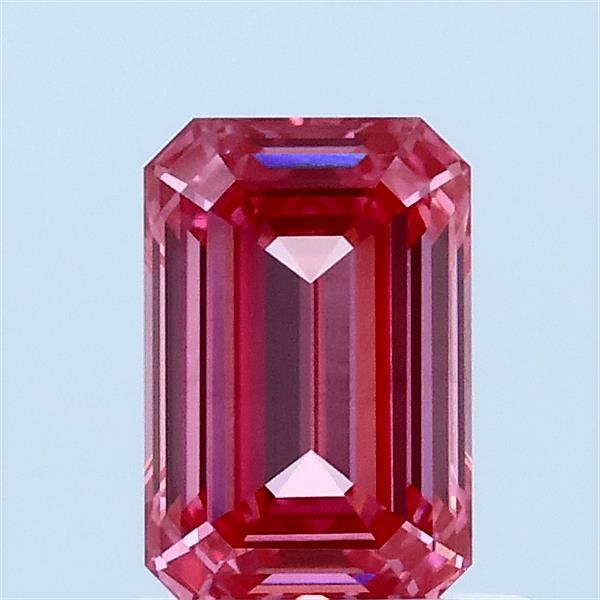 1.01 Carat Emerald Lab Grown Diamond, Fancy Vivid Pink Color, VS2 Clarity