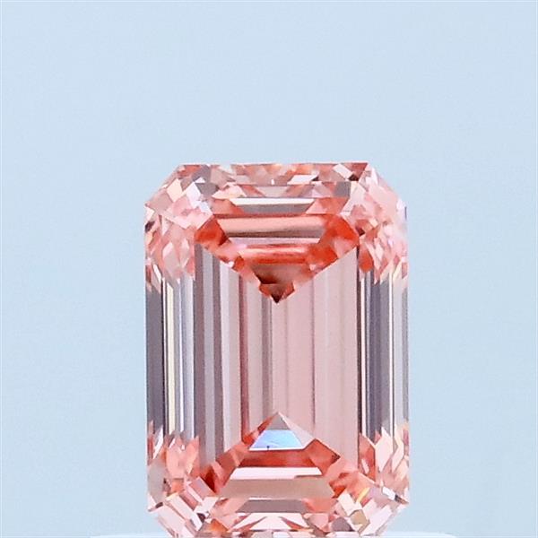 0.72 Carat Emerald Lab Grown Diamond, Fancy Vivid Pink Color, VS1 Clarity