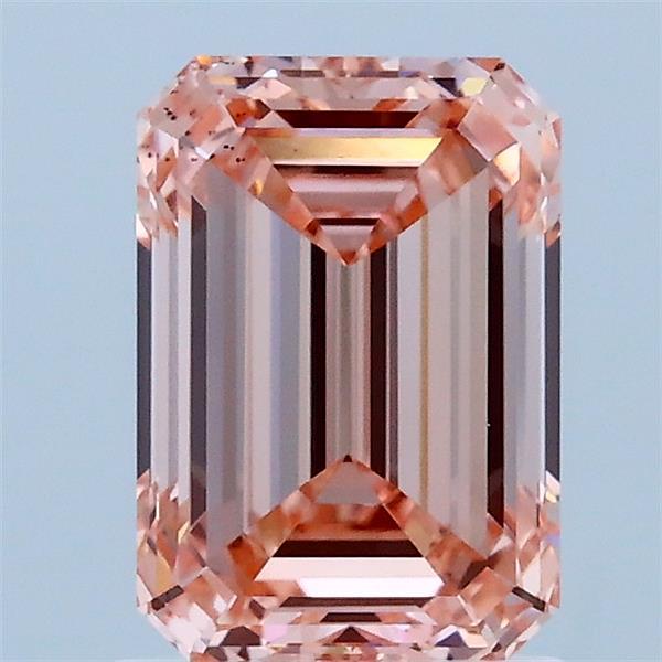1.50 Carat Emerald Lab Grown Diamond, Fancy Intense Pink Color, VS2 Clarity