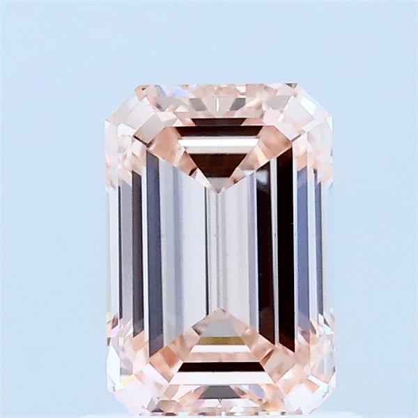 1.00 Carat Emerald Lab Grown Diamond, Fancy Intense Pink Color, VVS2 Clarity