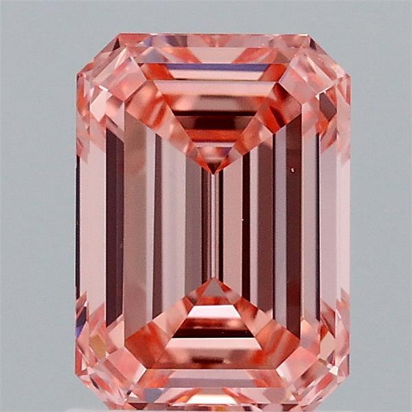 1.53 Carat Emerald Lab Grown Diamond, Fancy Vivid Pink Color, VS1 Clarity