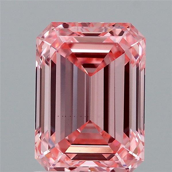 2.23 Carat Emerald Lab Grown Diamond, Fancy Vivid Pink Color, VS1 Clarity