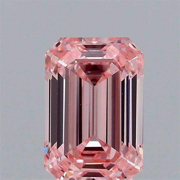 0.99 Carat Emerald Lab Grown Diamond, Fancy Vivid Pink Color, VS1 Clarity