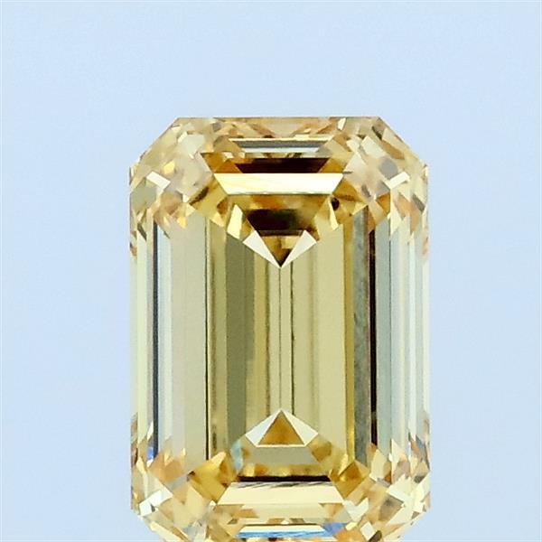 1.03 Carat Emerald Lab Grown Diamond, Fancy Intense Yellow Color, VVS2 Clarity