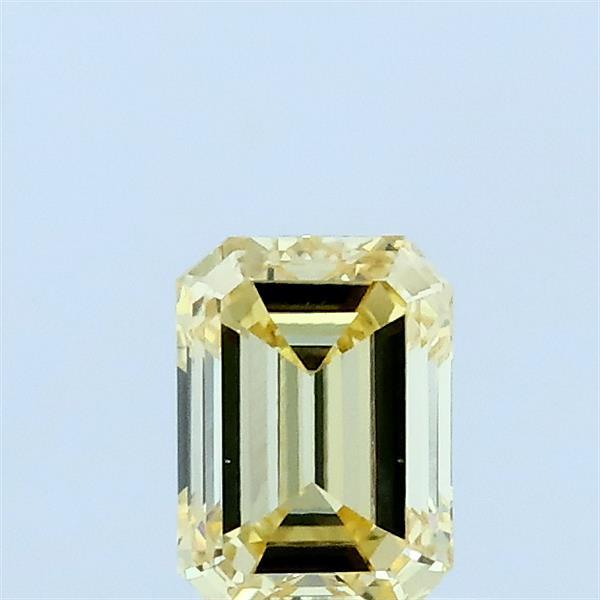0.55 Carat Emerald Lab Grown Diamond, Fancy Light Yellow Color, VVS2 Clarity