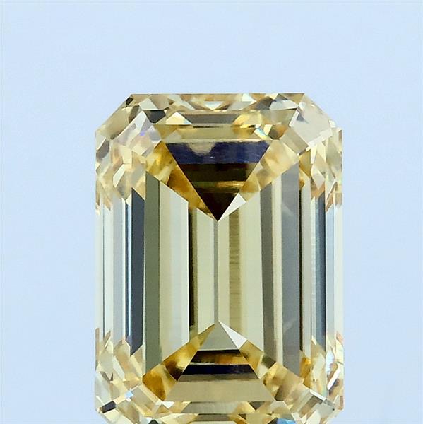 2.73 Carat Emerald Lab Grown Diamond, Fancy Intense Yellow Color, IF Clarity