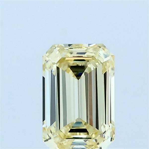 0.73 Carat Emerald Lab Grown Diamond, Fancy Light Yellow Color, VVS2 Clarity