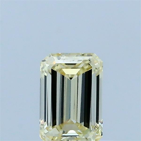 0.53 Carat Emerald Lab Grown Diamond, Fancy Light Yellow Color, VVS2 Clarity