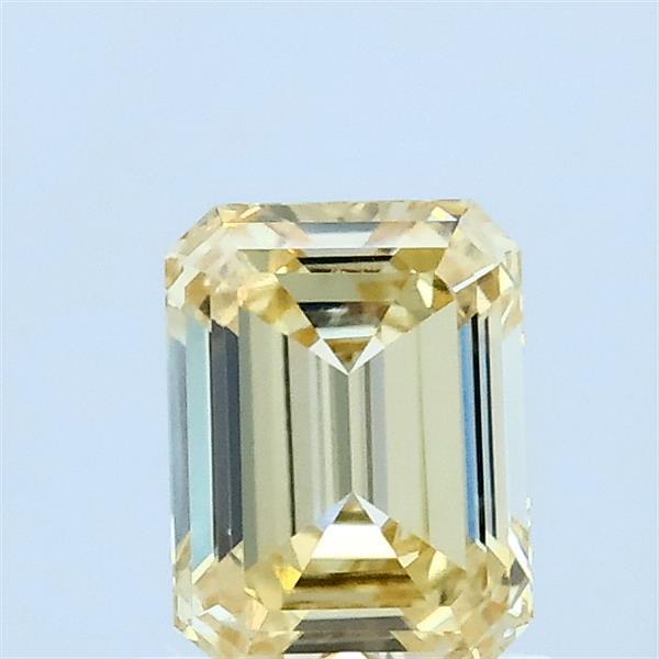 0.79 Carat Emerald Lab Grown Diamond, Fancy Light Yellow Color, VVS2 Clarity