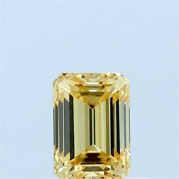0.50 Carat Emerald Lab Grown Diamond, Fancy Yellow Color, VVS2 Clarity