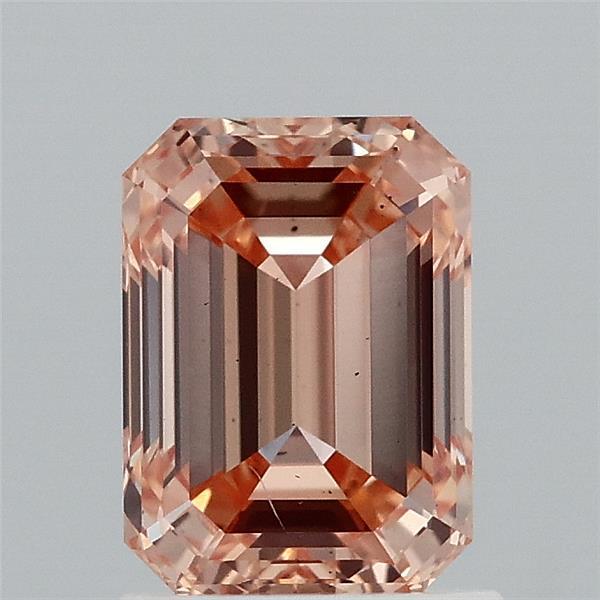 1.50 Carat Emerald Lab Grown Diamond, Fancy Intense Orange Yellow Color, VS2 Clarity