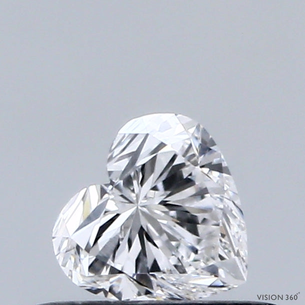 0.39 Carat Heart Lab Grown Diamond, Very Good Polish, D Color, VVS2 Clarity