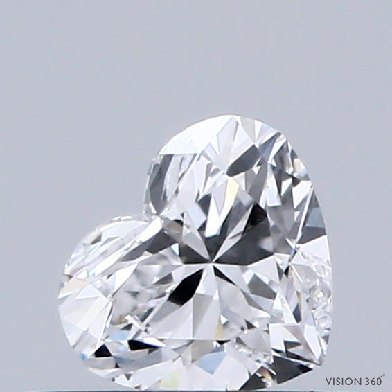 0.42 Carat Heart Lab Grown Diamond, Very Good Polish, D Color, VVS2 Clarity