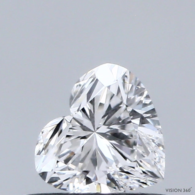 0.50 Carat Heart Lab Grown Diamond, Very Good Polish, D Color, VS1 Clarity