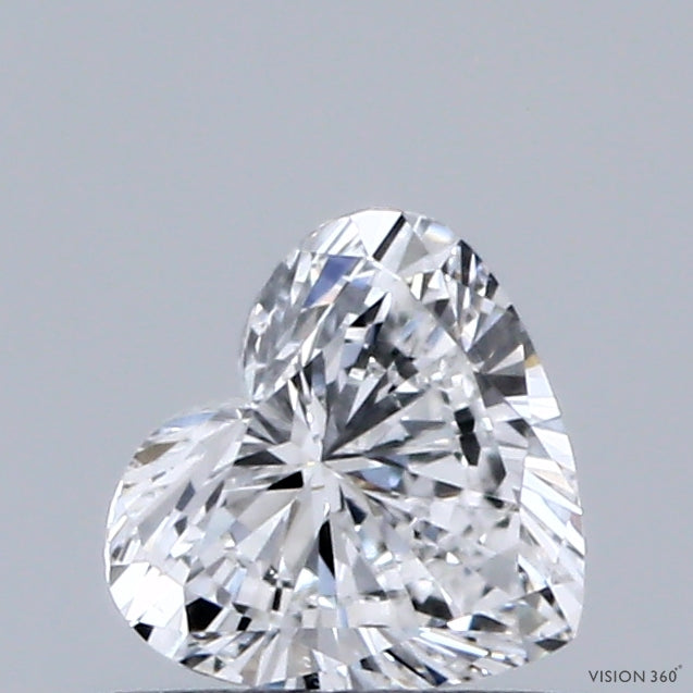 0.51 Carat Heart Lab Grown Diamond, Excellent Polish, D Color, VVS1 Clarity