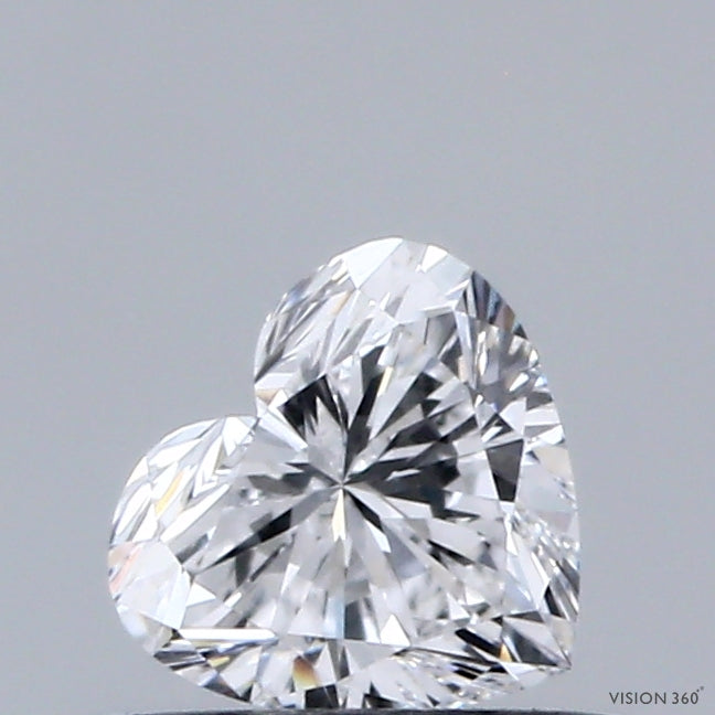 0.51 Carat Heart Lab Grown Diamond, Excellent Polish, D Color, VVS1 Clarity