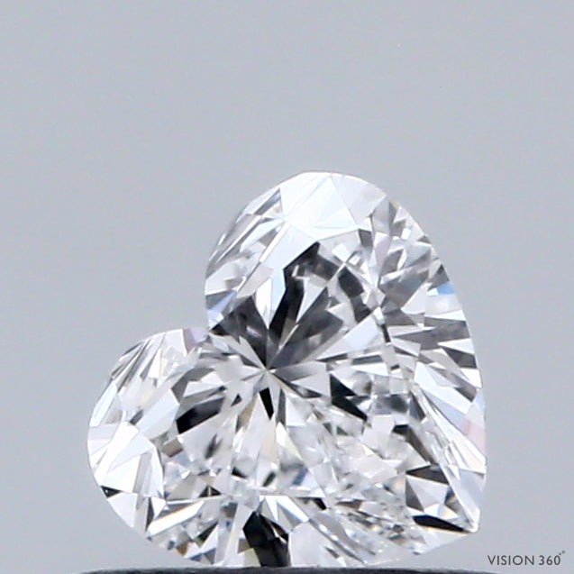 0.54 Carat Heart Lab Grown Diamond, Very Good Polish, D Color, VVS1 Clarity