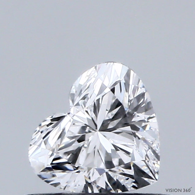 0.55 Carat Heart Lab Grown Diamond, Very Good Polish, D Color, VVS2 Clarity