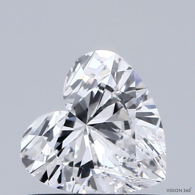 0.65 Carat Heart Lab Grown Diamond, Excellent Polish, D Color, VVS2 Clarity