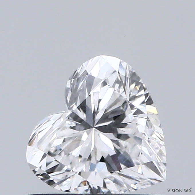 0.67 Carat Heart Lab Grown Diamond, Very Good Polish, D Color, VVS2 Clarity