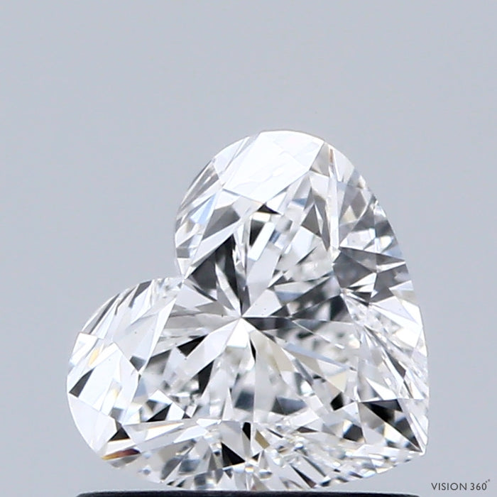 0.93 Carat Heart Lab Grown Diamond, Excellent Polish, D Color, VS1 Clarity