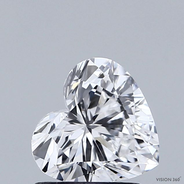0.97 Carat Heart Lab Grown Diamond, Very Good Polish, D Color, VS1 Clarity