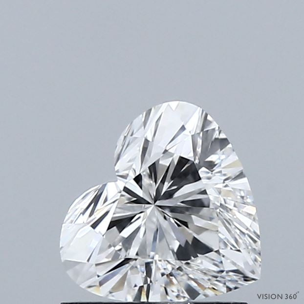 1.00 Carat Heart Lab Grown Diamond, Excellent Polish, E Color, VS1 Clarity