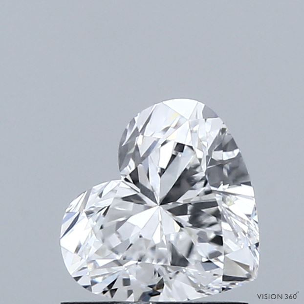 1.01 Carat Heart Lab Grown Diamond, Excellent Polish, D Color, VS1 Clarity