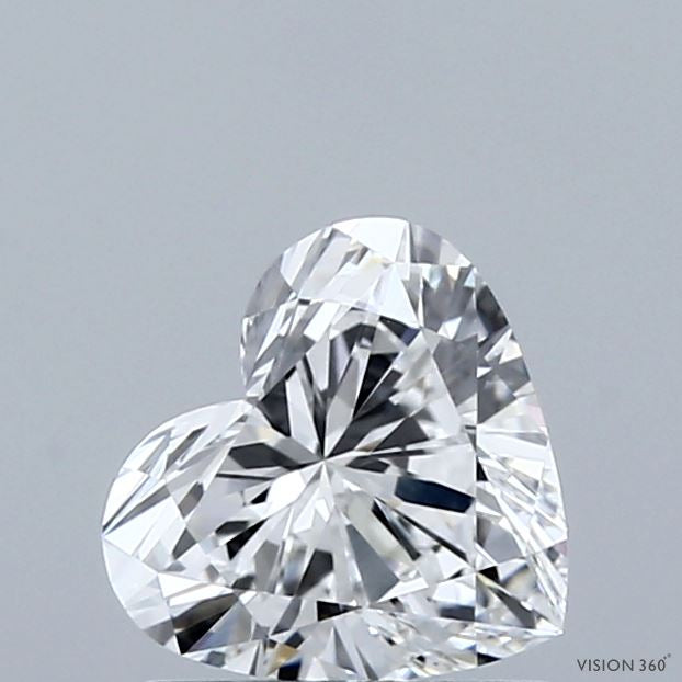1.03 Carat Heart Lab Grown Diamond, Excellent Polish, E Color, VVS2 Clarity