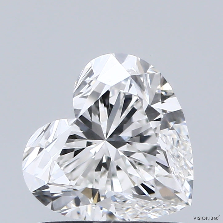 1.13 Carat Heart Lab Grown Diamond, Excellent Polish, E Color, VVS1 Clarity