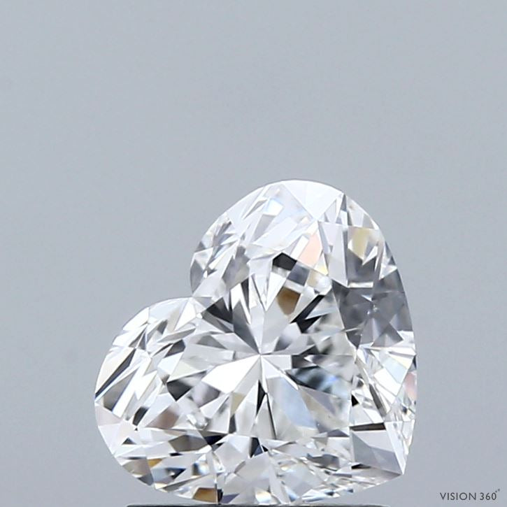 1.51 Carat Heart Lab Grown Diamond, Excellent Polish, E Color, VVS2 Clarity