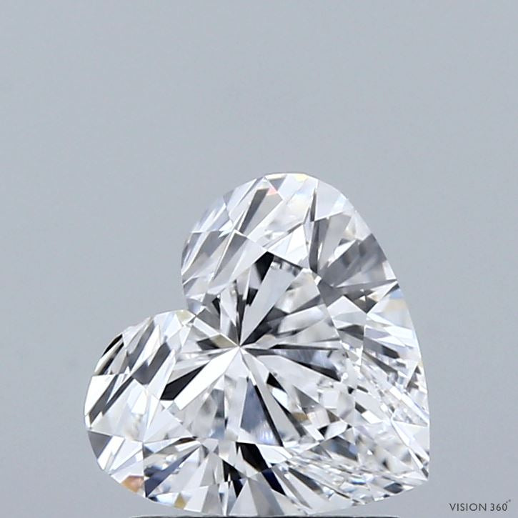 1.54 Carat Heart Lab Grown Diamond, Excellent Polish, D Color, VVS2 Clarity