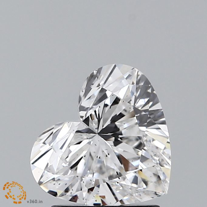 1.54 Carat Heart Lab Grown Diamond, Excellent Polish, E Color, SI1 Clarity