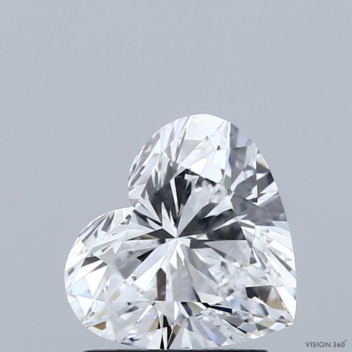 1.55 Carat Heart Lab Grown Diamond, Excellent Polish, D Color, VS1 Clarity