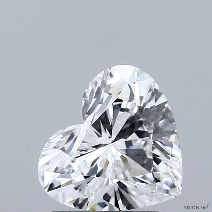 1.58 Carat Heart Lab Grown Diamond, Excellent Polish, D Color, VVS2 Clarity