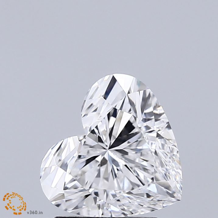 1.70 Carat Heart Lab Grown Diamond, Excellent Polish, D Color, VVS2 Clarity