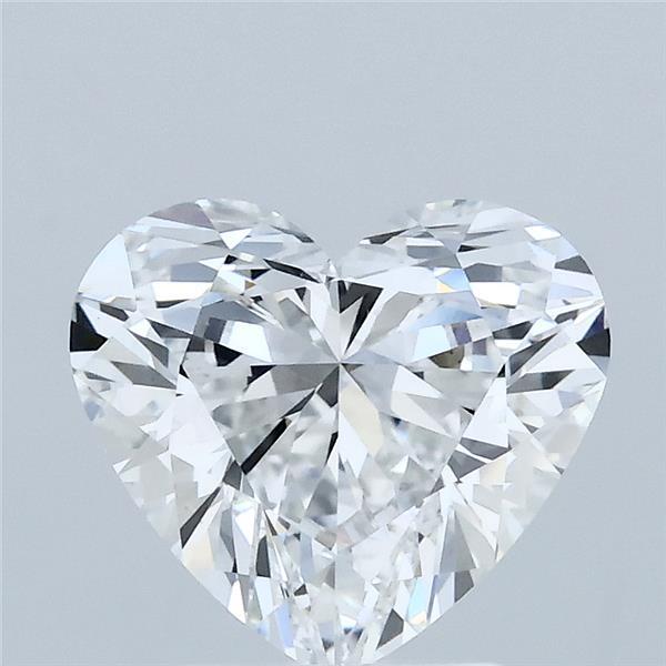 2.00 Carat Heart Lab Grown Diamond, Excellent Polish, D Color, VS1 Clarity