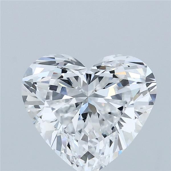 2.00 Carat Heart Lab Grown Diamond, Excellent Polish, D Color, VS2 Clarity