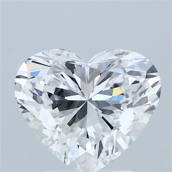 2.00 Carat Heart Lab Grown Diamond, Excellent Polish, D Color, VVS2 Clarity