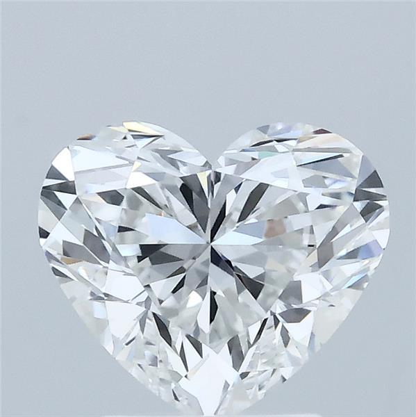 2.00 Carat Heart Lab Grown Diamond, Excellent Polish, E Color, VVS1 Clarity