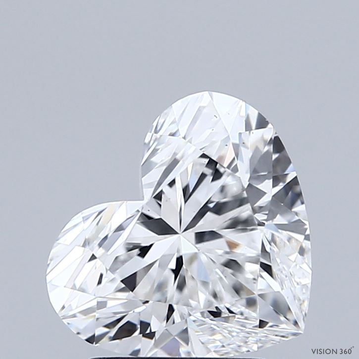 2.06 Carat Heart Lab Grown Diamond, Excellent Polish, D Color, VS2 Clarity