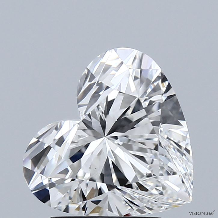 2.48 Carat Heart Lab Grown Diamond, Excellent Polish, E Color, VS1 Clarity